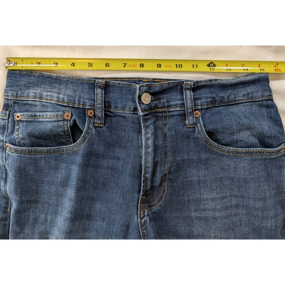 Lucky Brand 410 Athletic Straight Jeans Mens 30x32 Noble Wash Blue Altered Waist - Picture 10 of 12